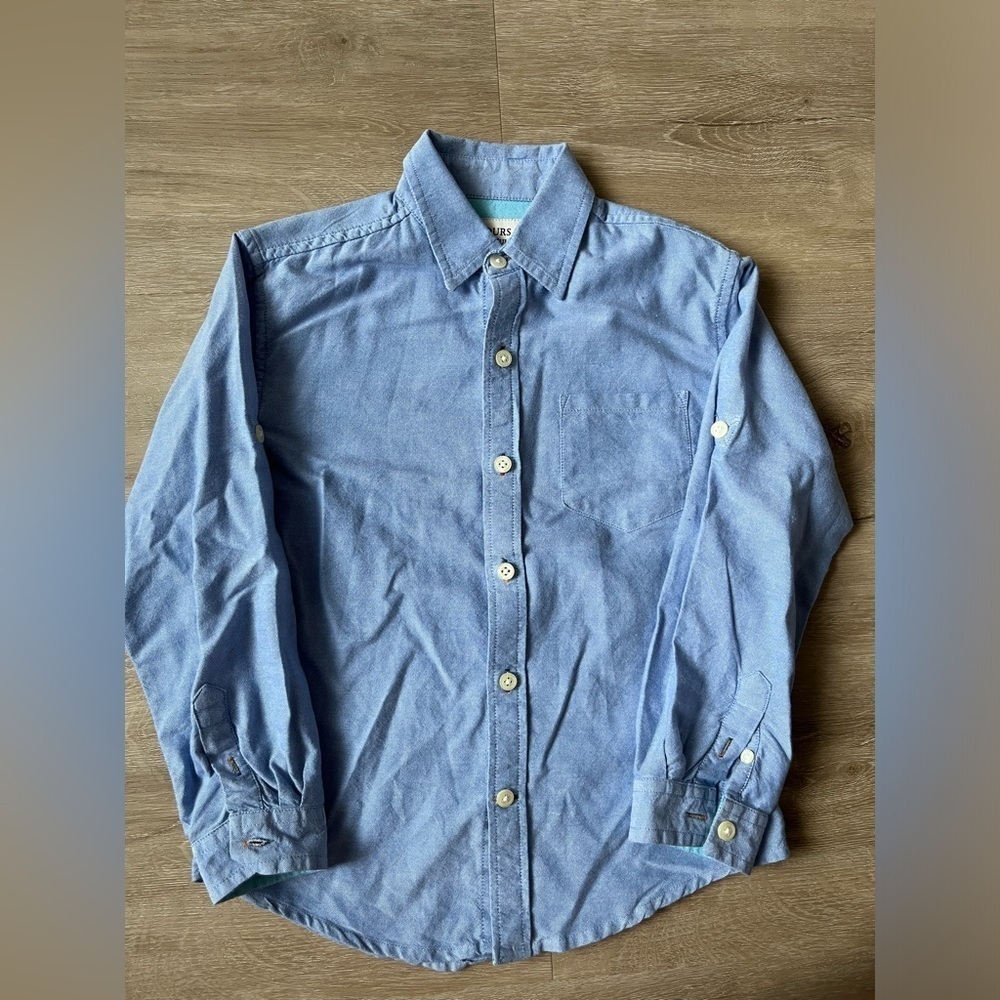 Colours by Alexander Julian Button Down Dress Shirt Blue Boys SZ 5